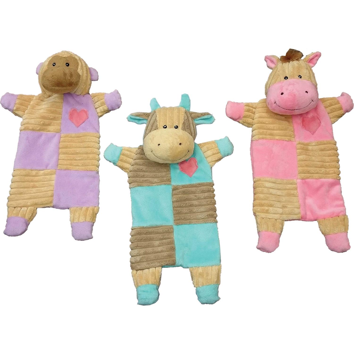 Ethical Pet Soothers Crinkle Squeaky Plush Dog Toy, Color Varies - Healthber