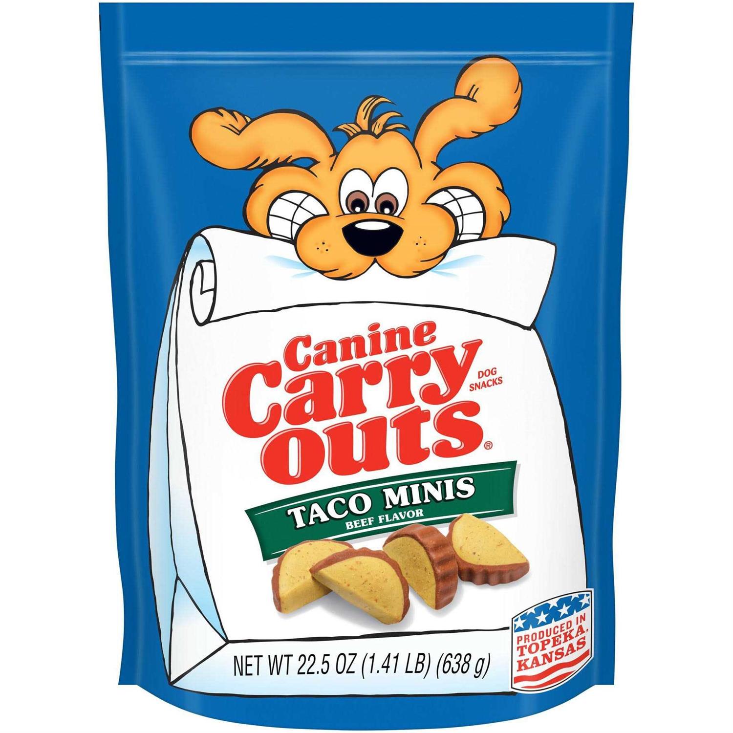 Canine Carry Outs Beef Flavor Taco Minis Dog Treats - Healthber