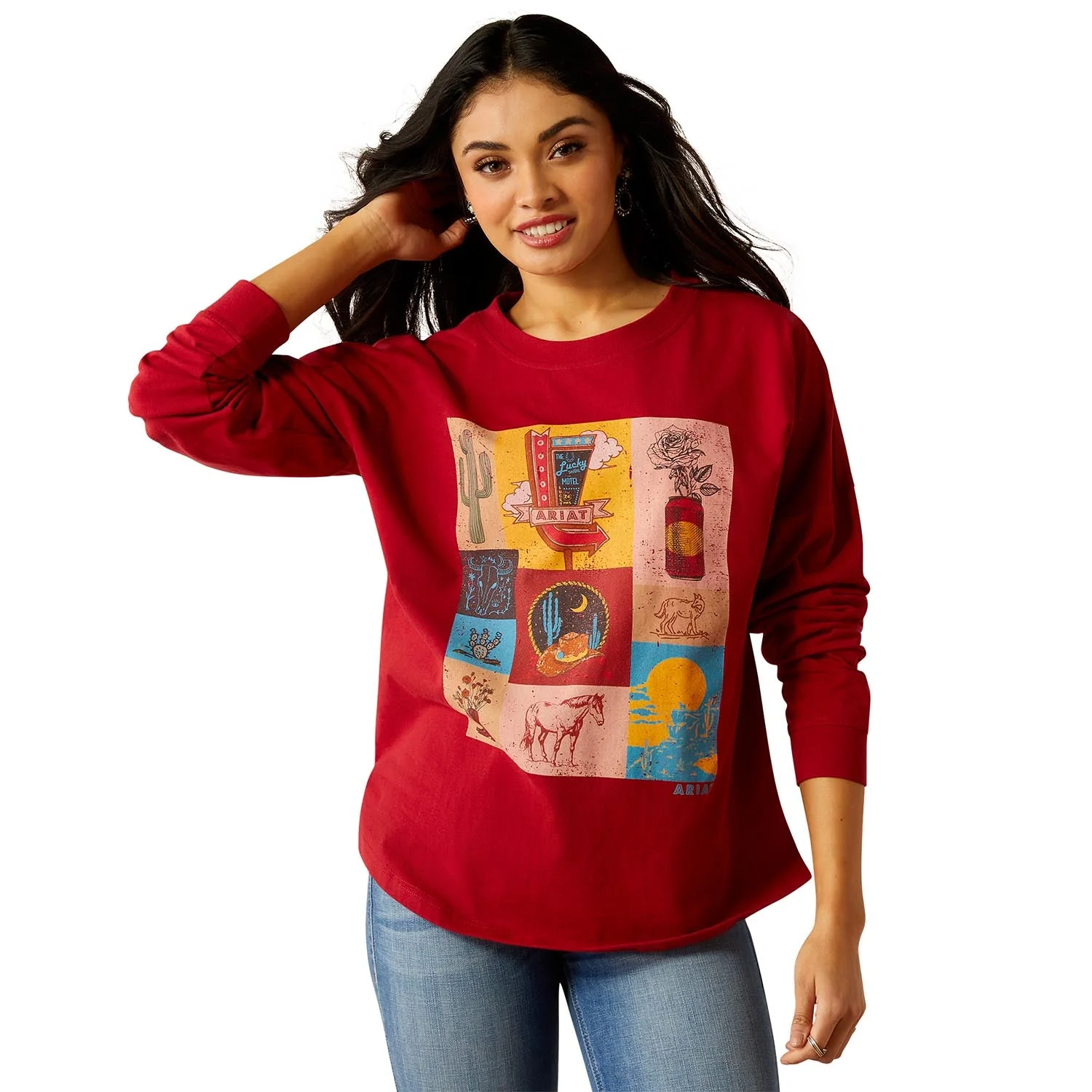 Ariat Women's Roadside Oversized Longsleeve Shirt - Healthber