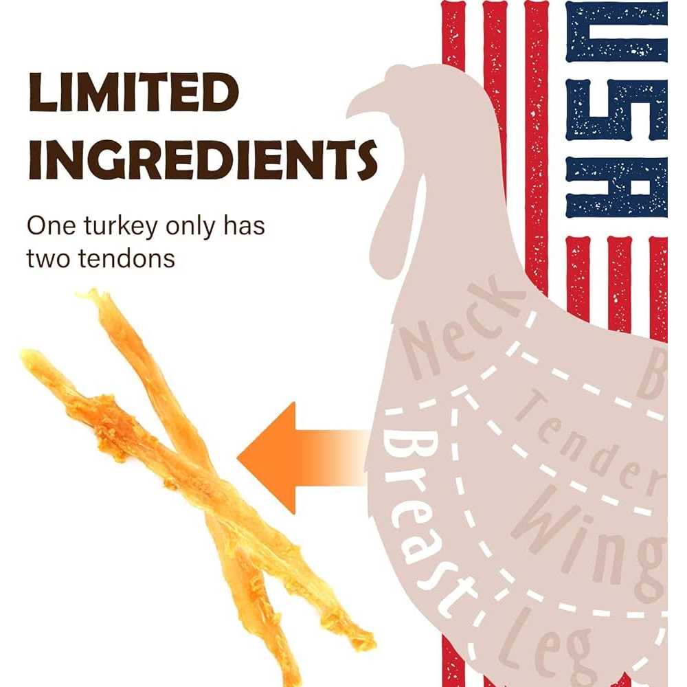 A Freschi srl Afreschi Turkey Tendon for Dogs Dog Treats Series All Natural Human Grade Dog Treat - Healthber