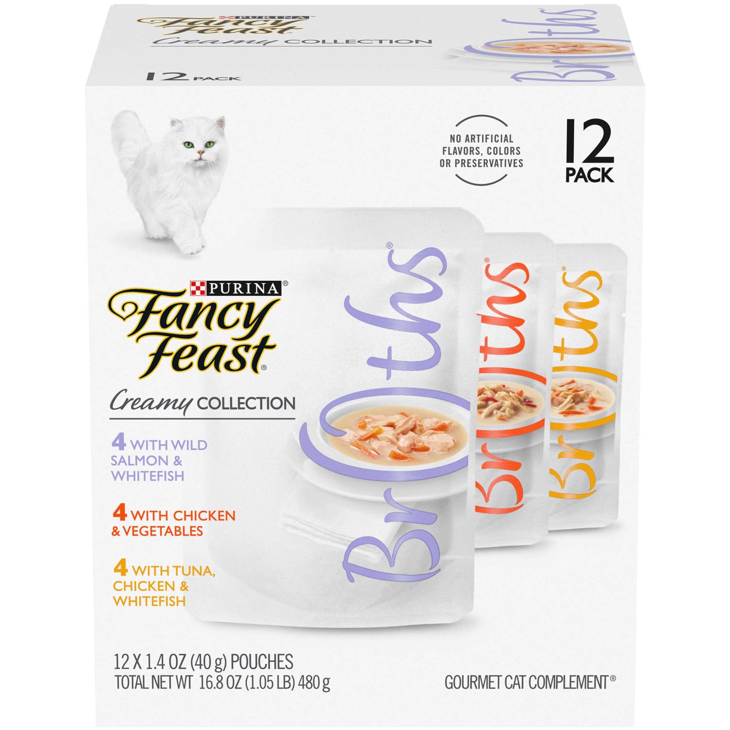 Fancy Feast Grain Free Wet Cat Food Variety Pack Broths Creamy Collection - Healthber