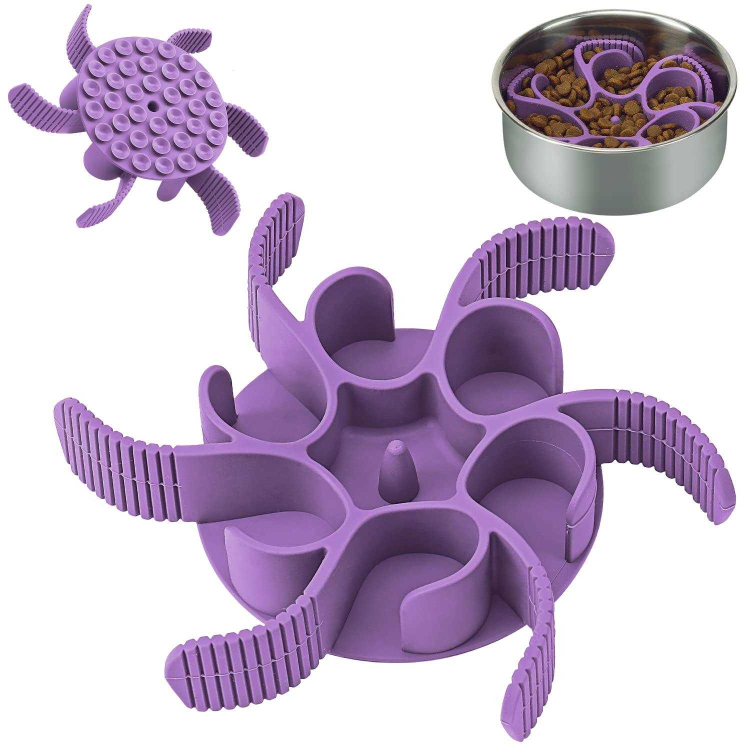 Anipaw Dog Slow Feeder Dog Bowls Silicone Spiral Dog Food Bowls Feeder Insert to Slow Down Eating for Large Medium Small Breed Dogs Perfect - Healthber