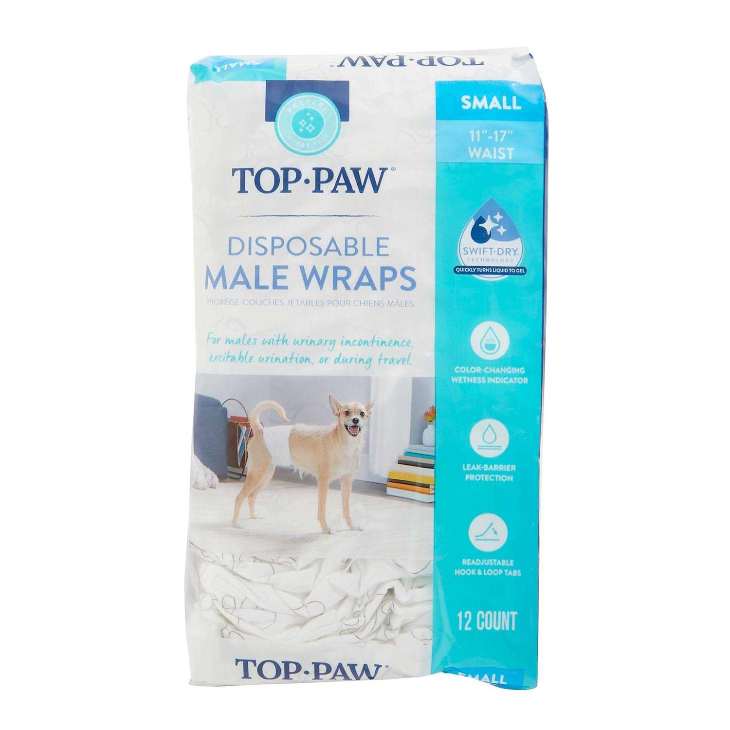 Top Paw Disposable Male Wrap Dog Diapers - Healthber