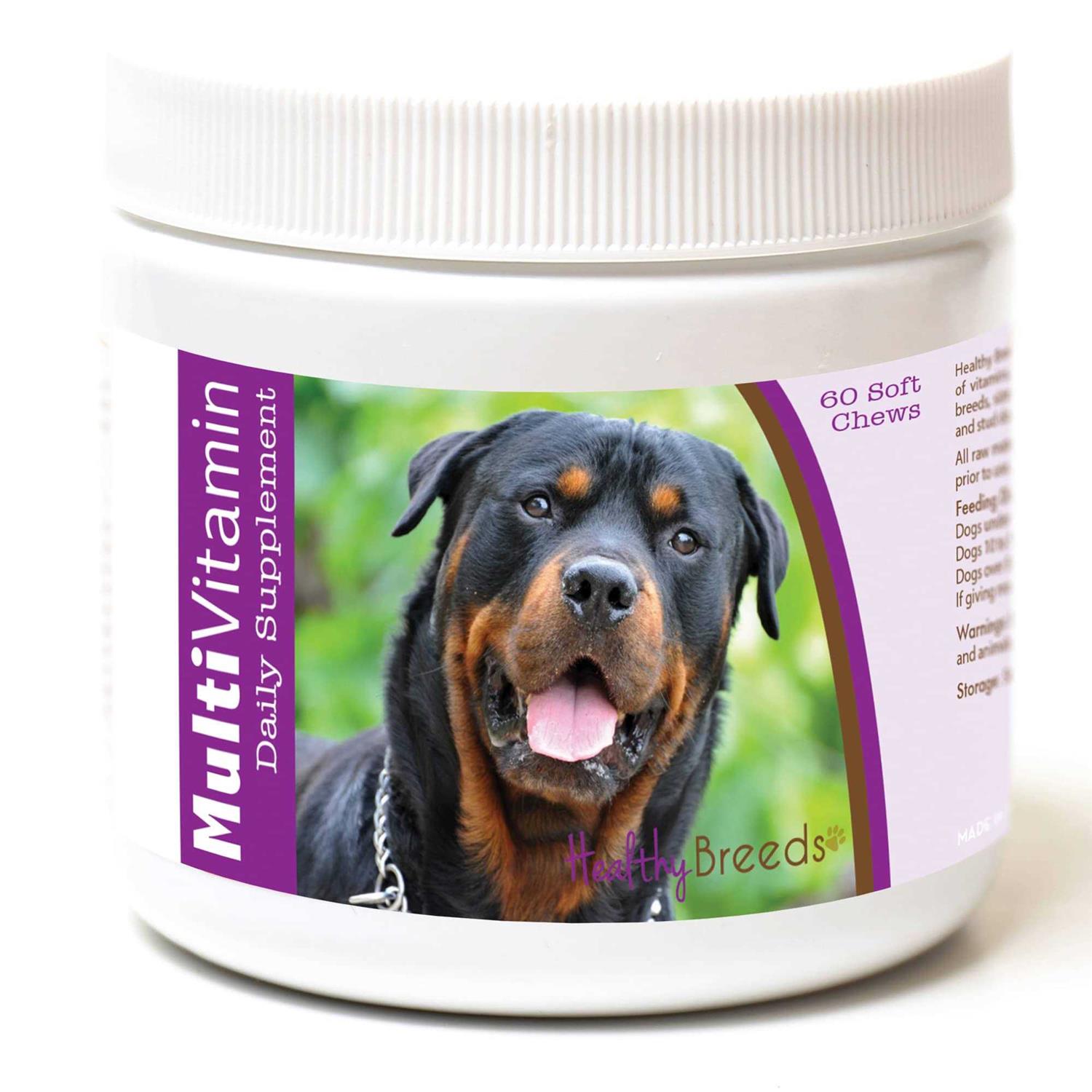Healthy Breeds Rottweiler Multi-Vitamin Soft Chews 60 Count - Healthber