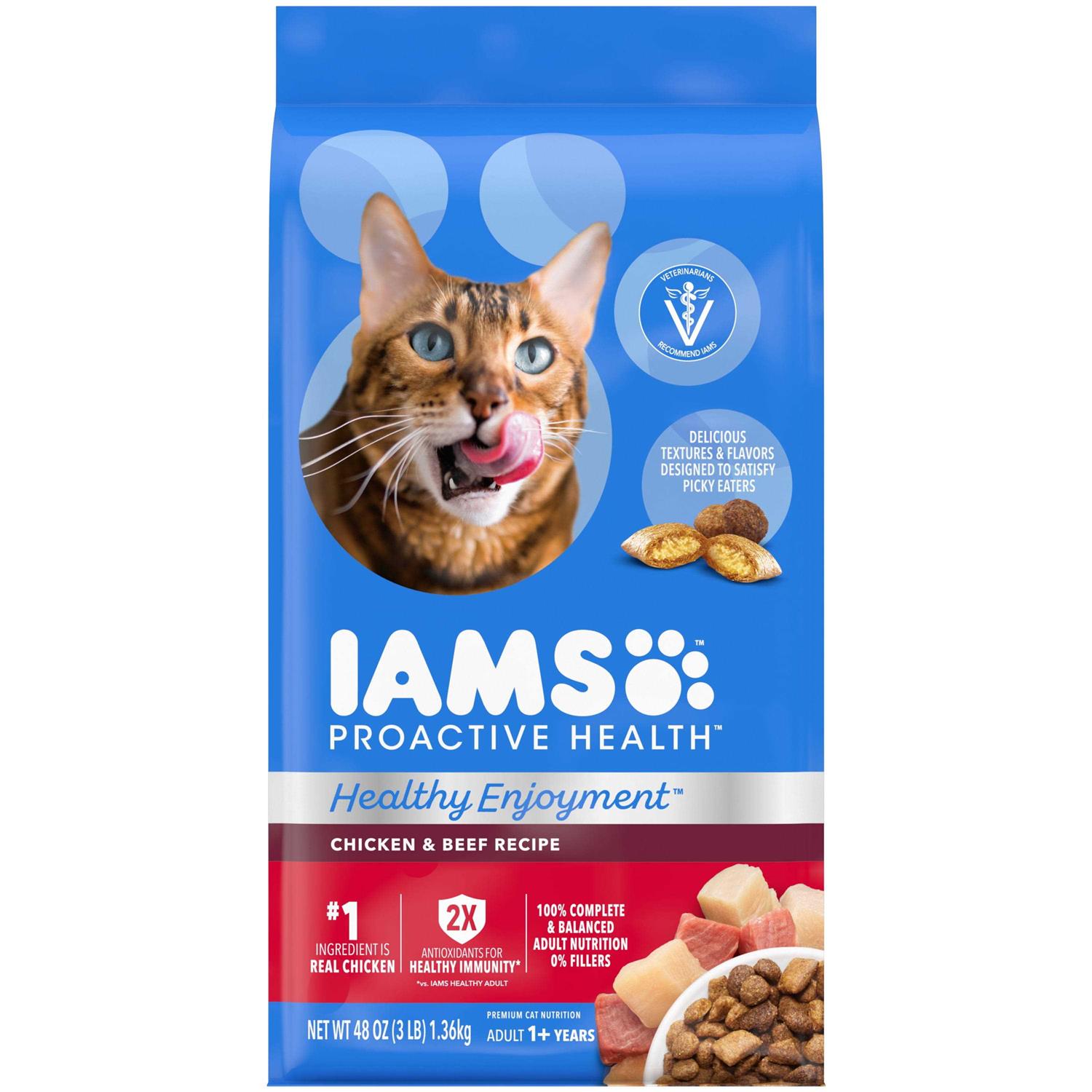 Iams Healthy Enjoyment Chicken & Beef Dry Cat Food - Healthber