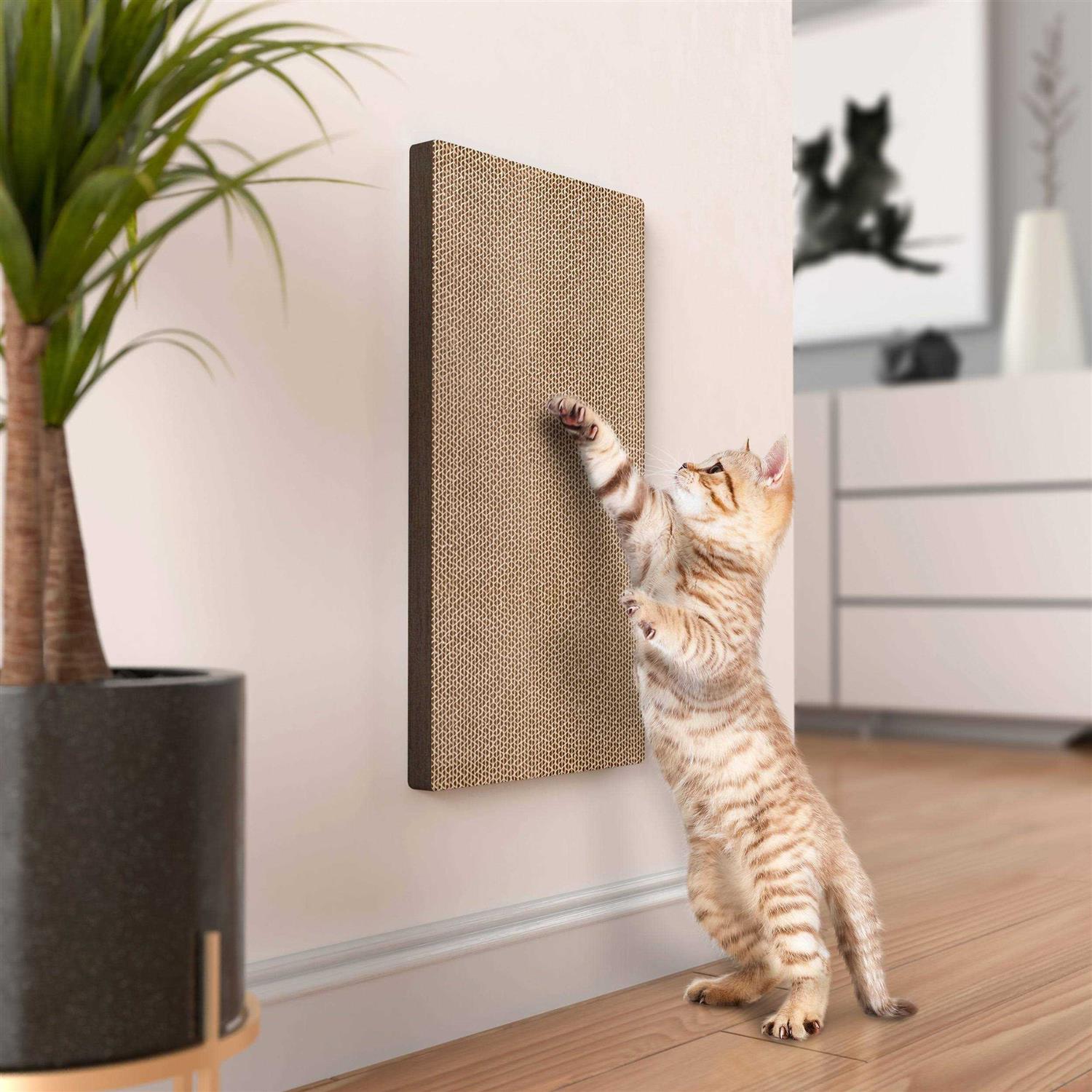Way Basics Premium Wall Mount Scratch Pad Cat Scratcher with Silvervine Catnip - Healthber