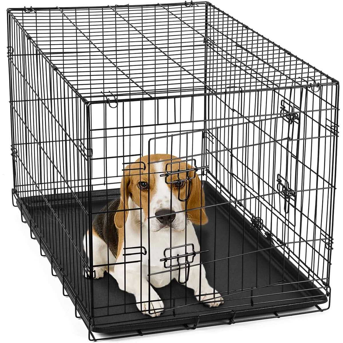 Paws Pals Double-Door Folding Wire Dog Crate - Healthber