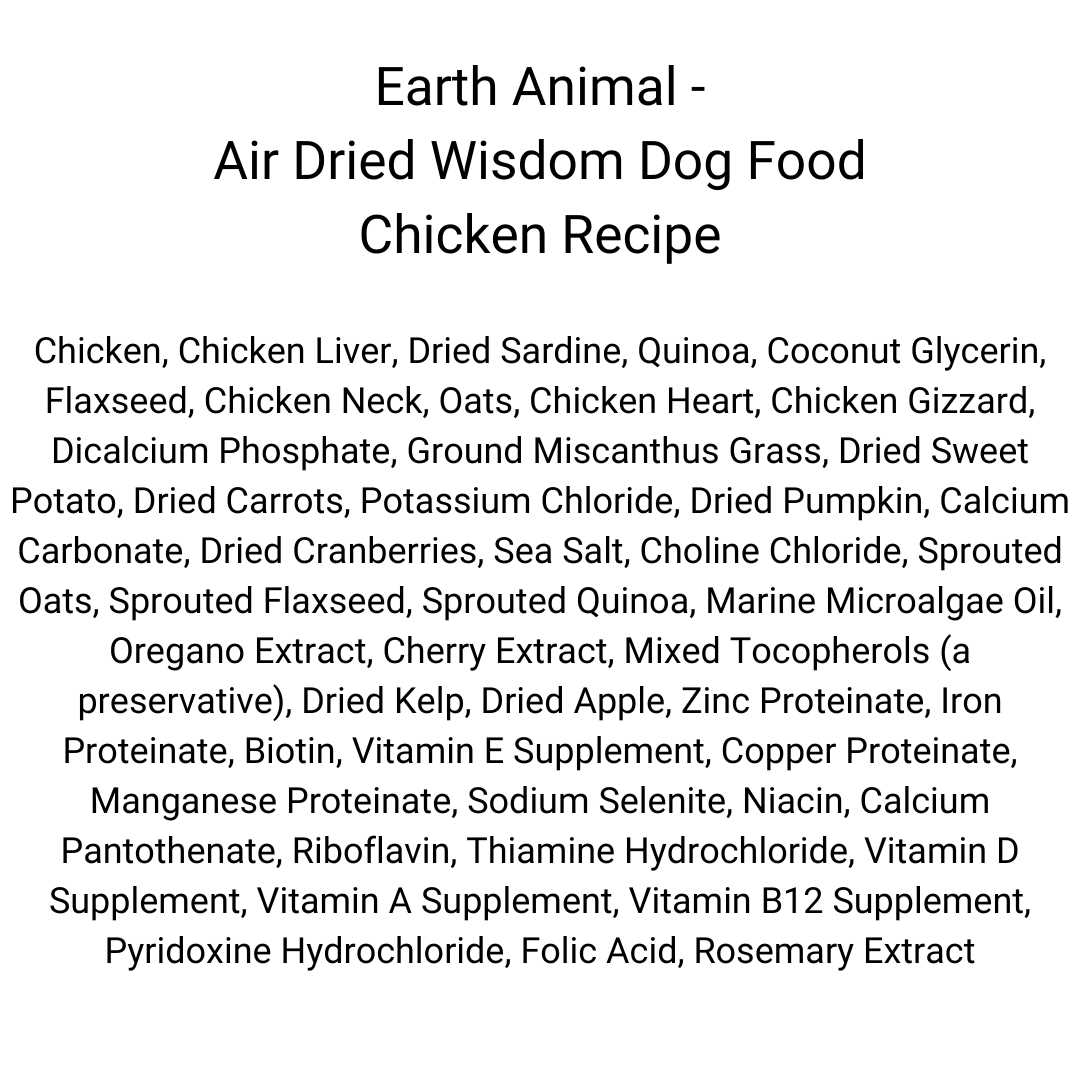 Earth Animal Dog Wisdom Chicken Air Dried - Healthber