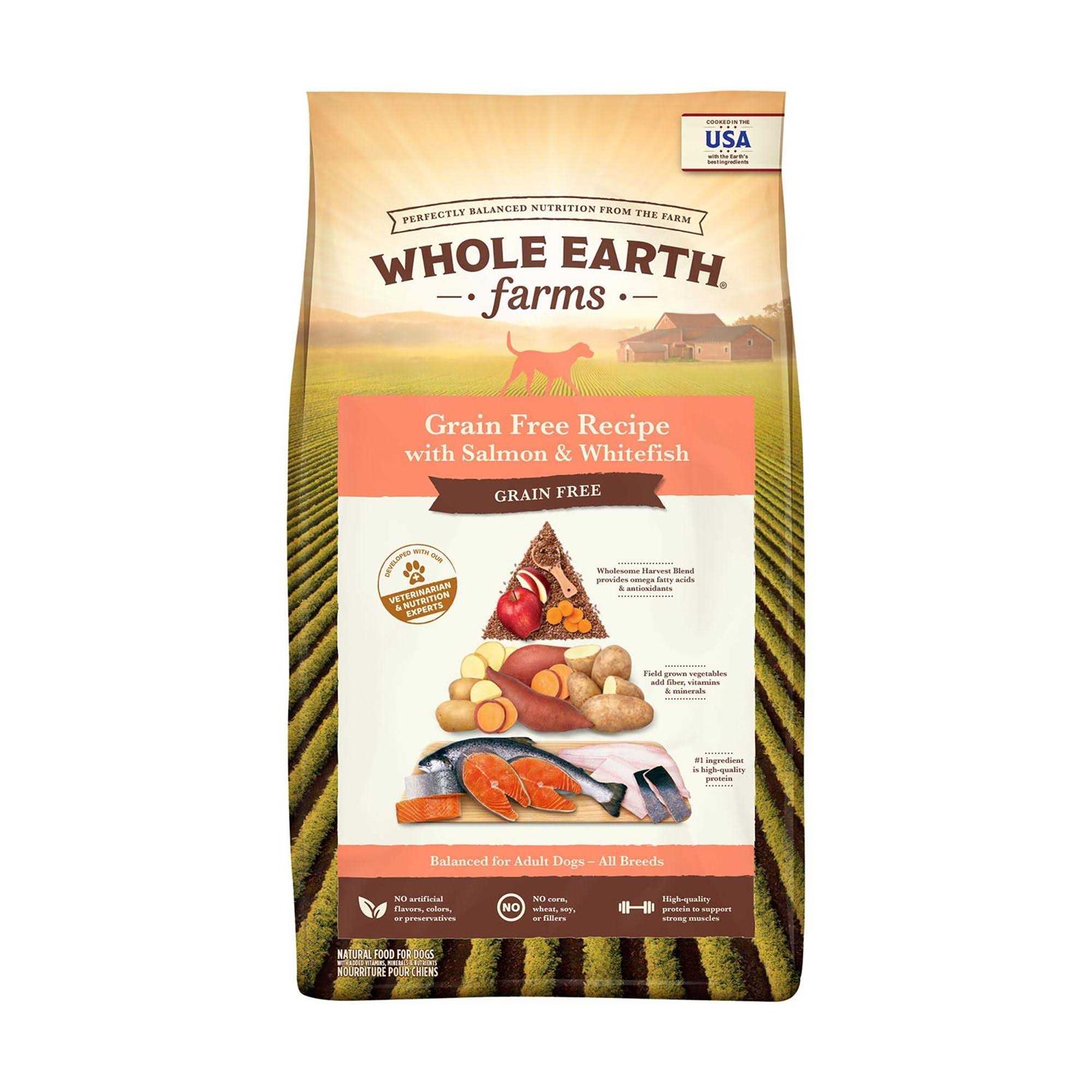 Whole Earth Farms Grain Free Dry Dog Food Salmon & Whitefish Recipe - Healthber