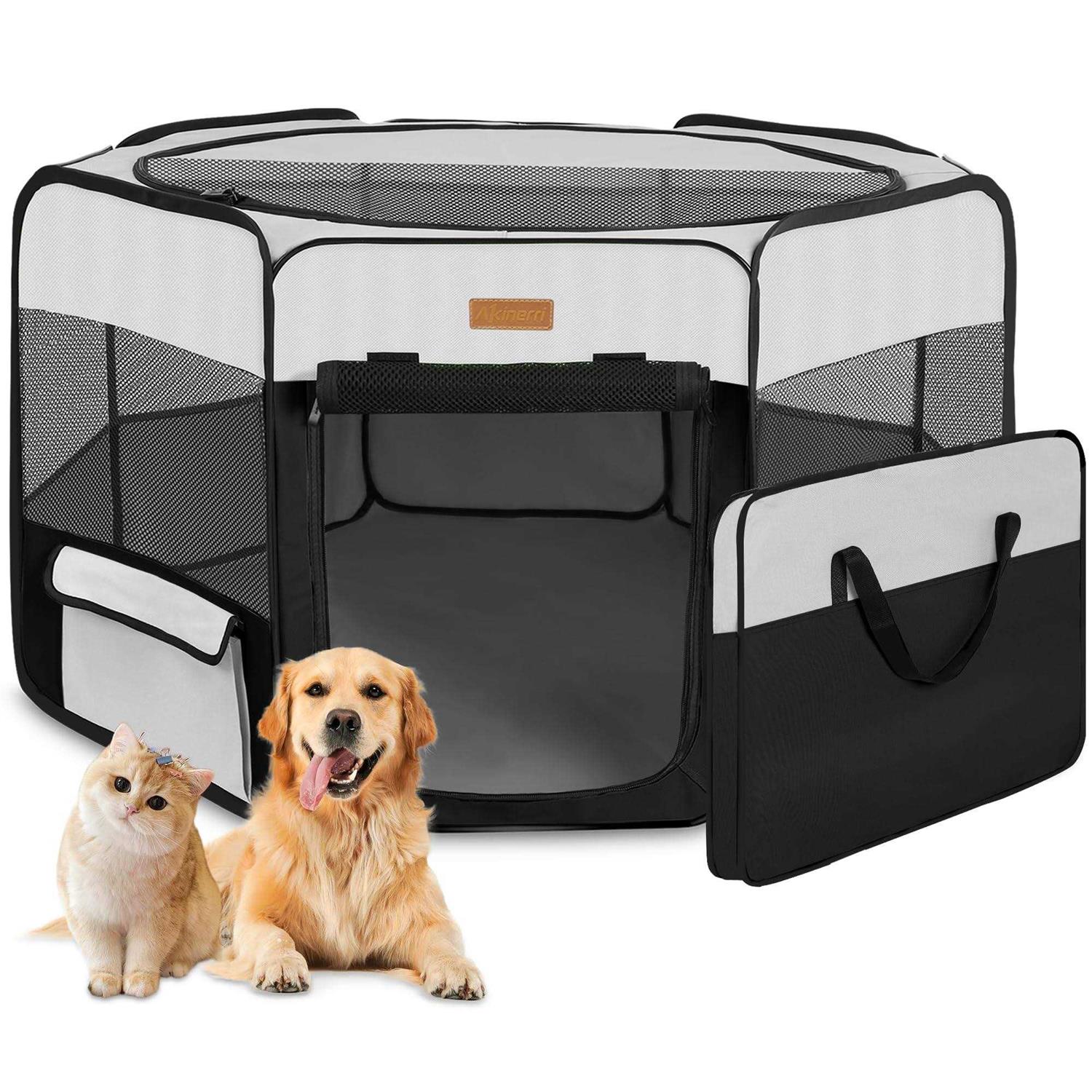 Akinerri Dog Playpen Portable Pet Play Pen for Cat Puppies Rabbits - Healthber