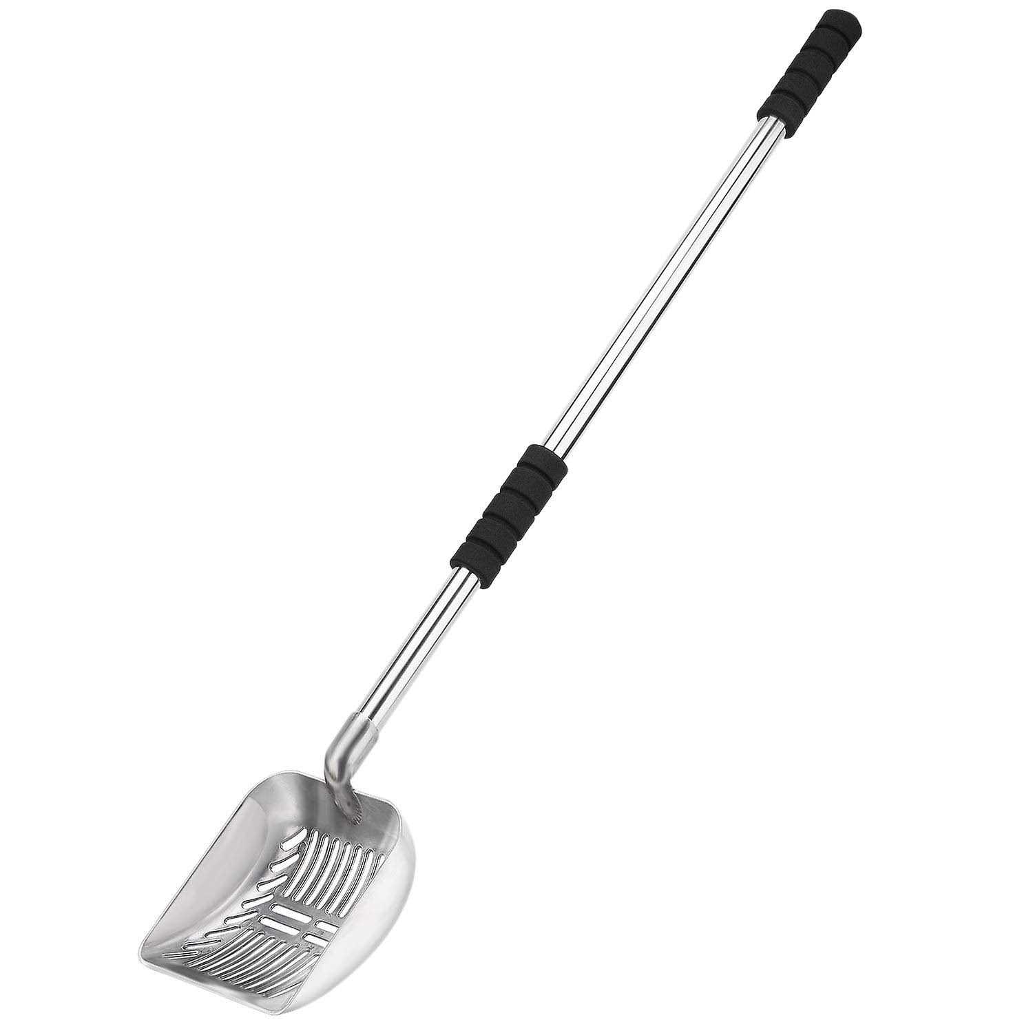 Metal Scoop With Deep Shovel And Long Handle Detachable Stainless Steel Non-Stick Sifter With Foam Padded Grip Handle No Bending Back Heavy Duty - Healthber