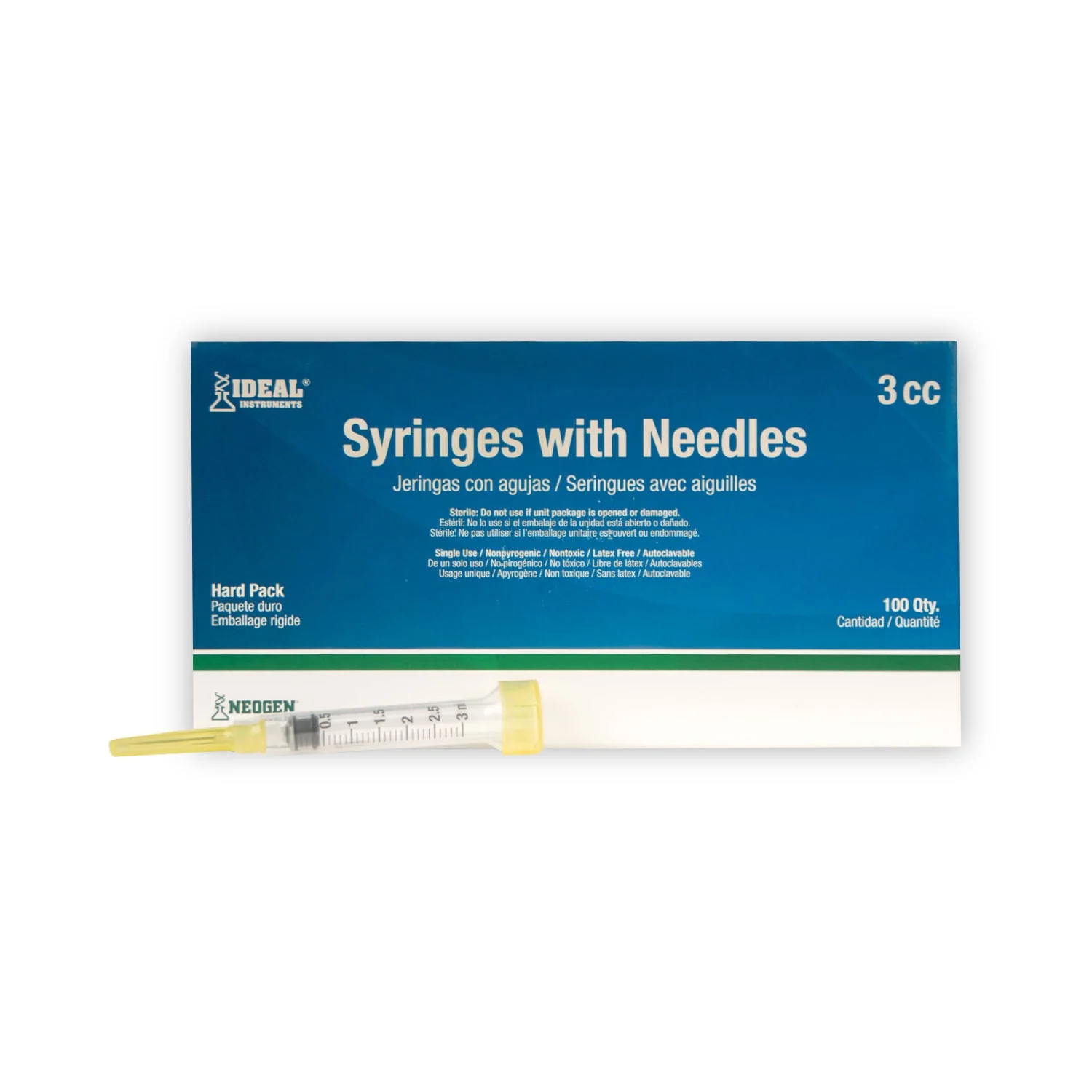 Ideal Luer Slip Syringe/Needle Combo, Box of 100 - Healthber