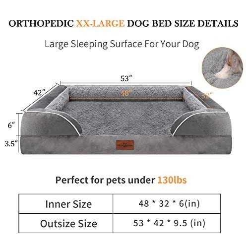 Comfort Expression Jumbo Dog Bed for Extra Large Dogs Waterproof Orthopedic Dog Bed - Healthber