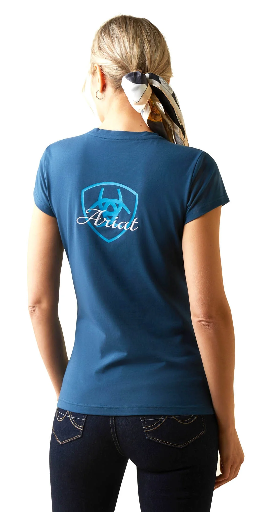 Ariat Women's Logo Script T-Shirt, Deep Petroleum - Healthber