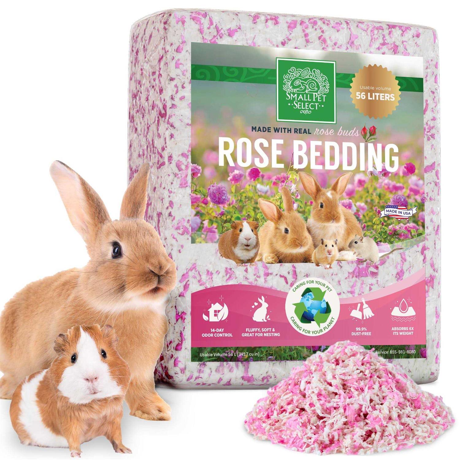 Small Pet Select Natural Paper Bedding with Real Rose Petals - Healthber