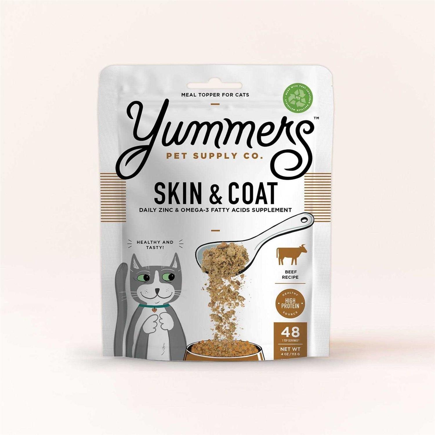 Yummers Skin & Coat Functional Mix-Ins Beef Cat Food Topper - Healthber