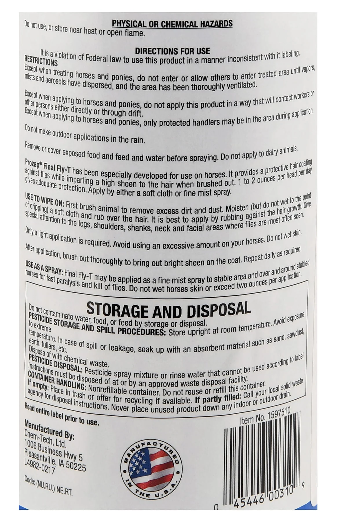 Final Fly-T Horse Spray - Healthber
