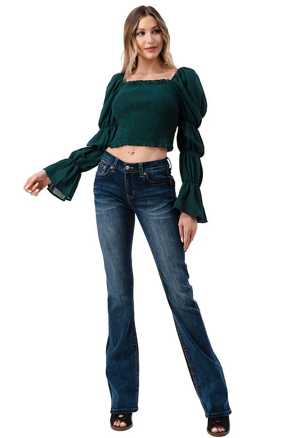Grace in LA 3D Aztec Mid Rise Bootcut Jeans - Healthber