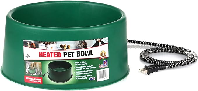 Premium Heated Water Bowl, 1.5 Gallon - Healthber