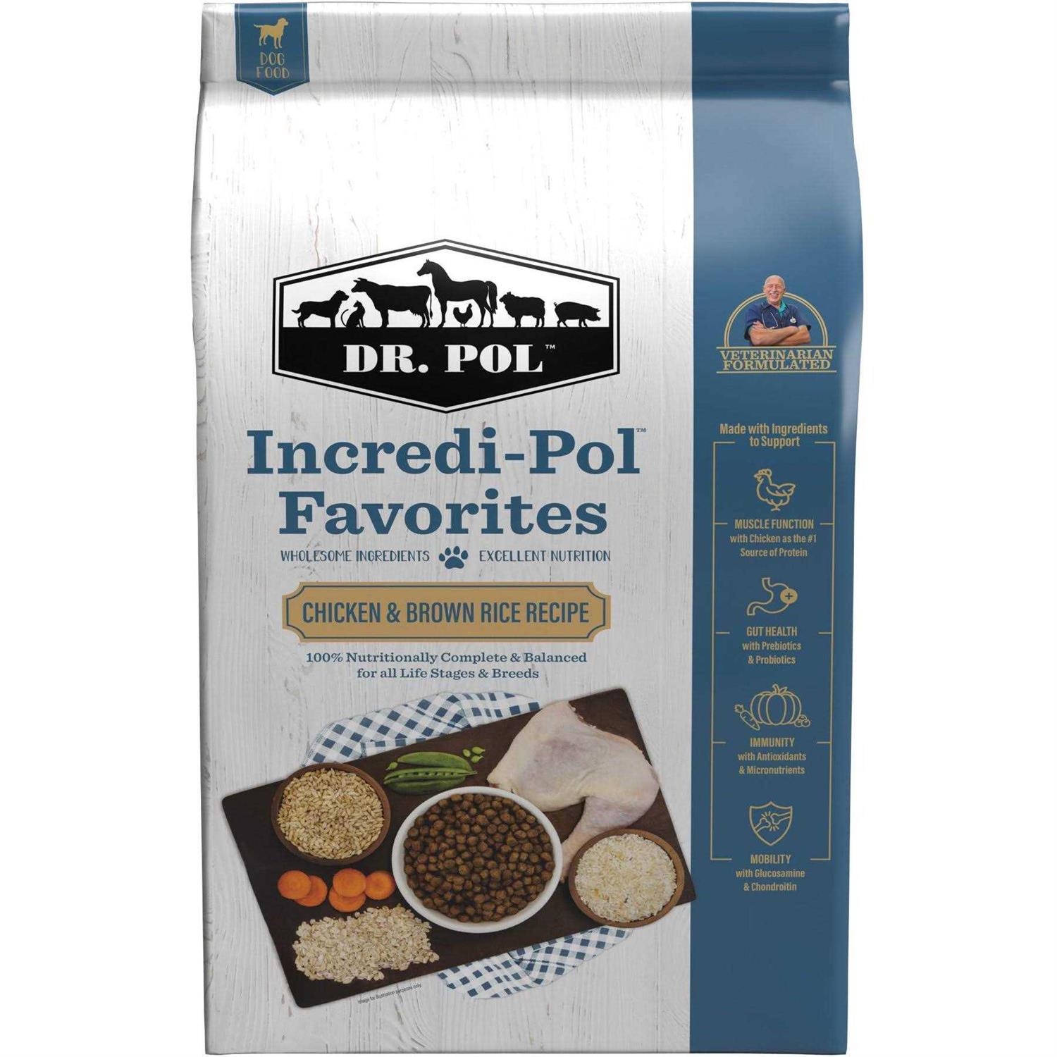 Dr. Pol Incredi-Pol Favorites Chicken & Brown Rice Dog Food - Healthber