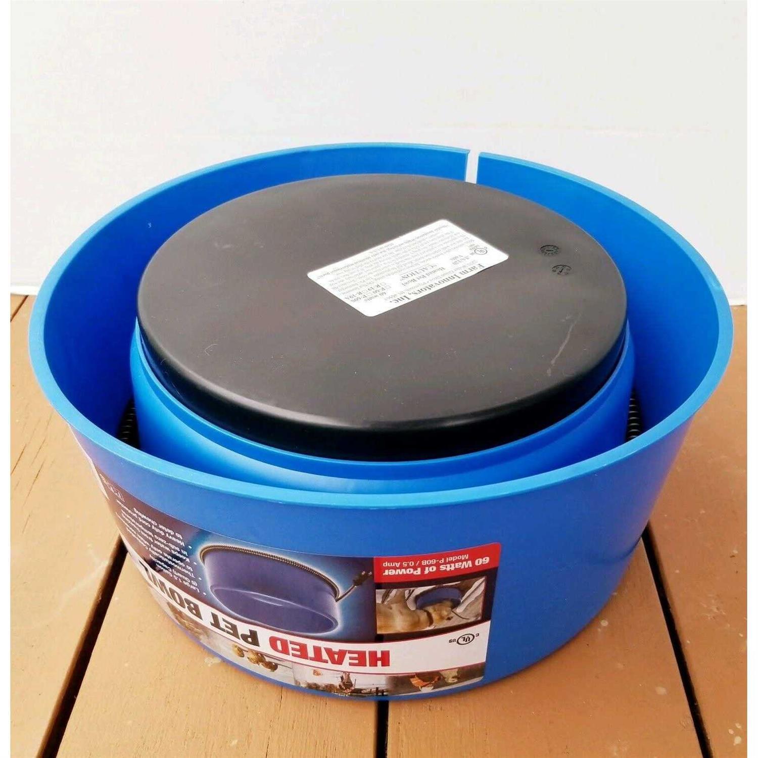 Farm Innovators 6 Qt. Round Heated Plastic Pet Bowl - Healthber
