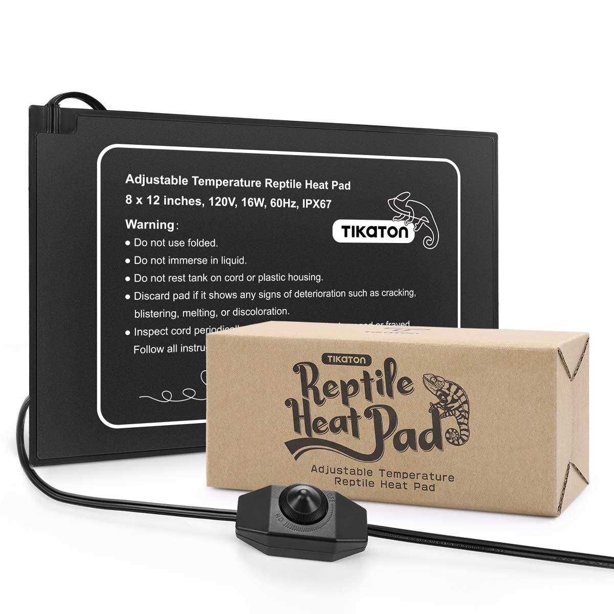 Tikaton Reptile Heat Pad Adjustable Temperature Under Tank Heater for 10-20gal/30-40gal Tank - Healthber