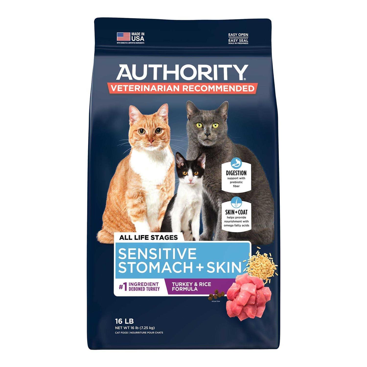 Authority Sensitive Stomach and Skin Cat Dry Food - Healthber