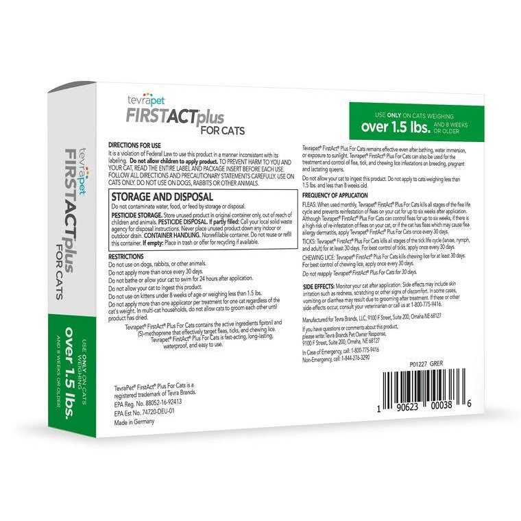 TevraPet FirstAct Plus for Cats Flea and Tick Prevention - Healthber