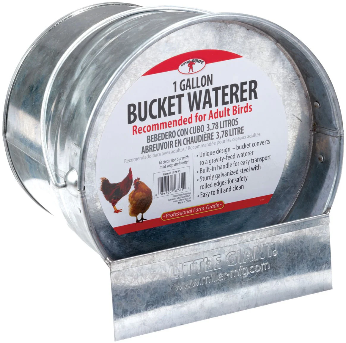 Little Giant Bucket Poultry Waterer, 1 gallon - Healthber