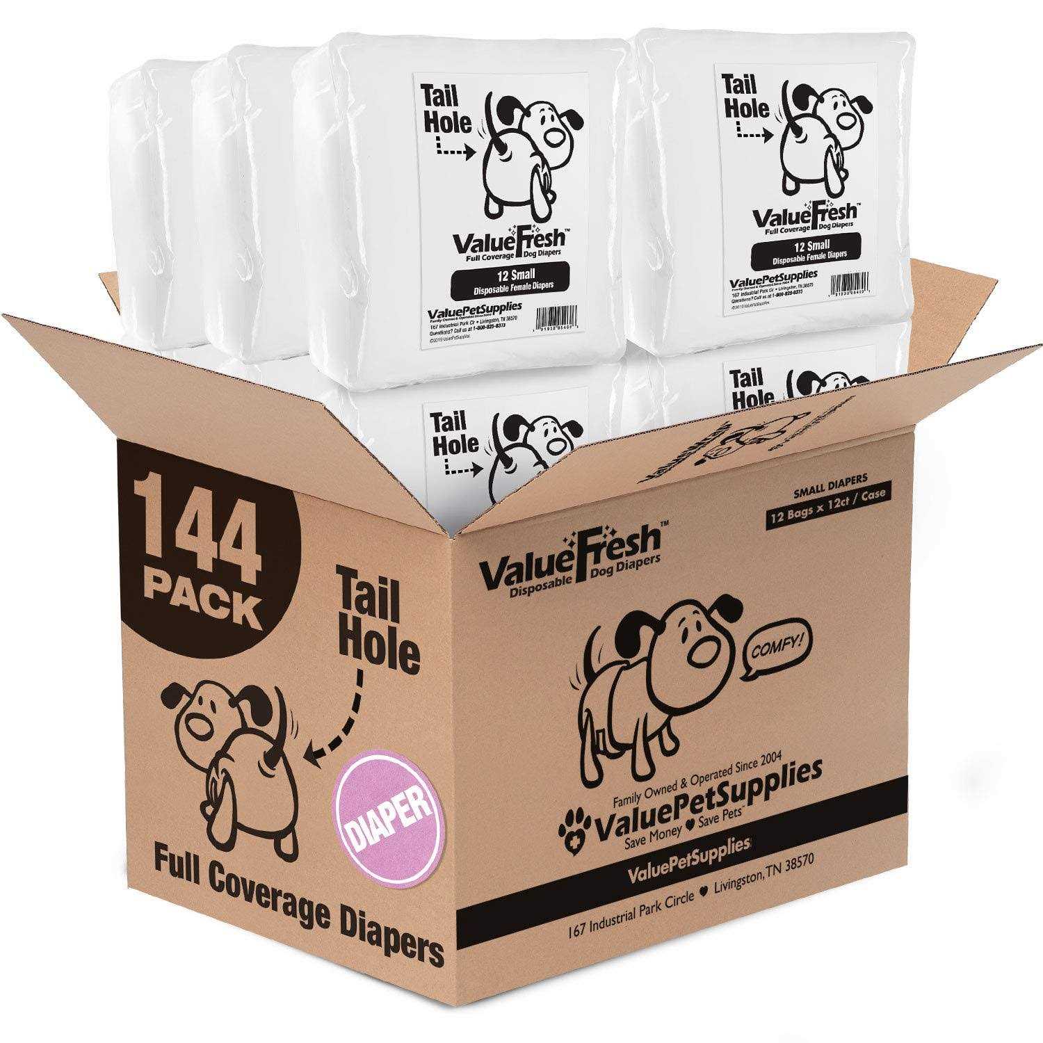 ValueFresh Female Dog Disposable Diapers - Healthber