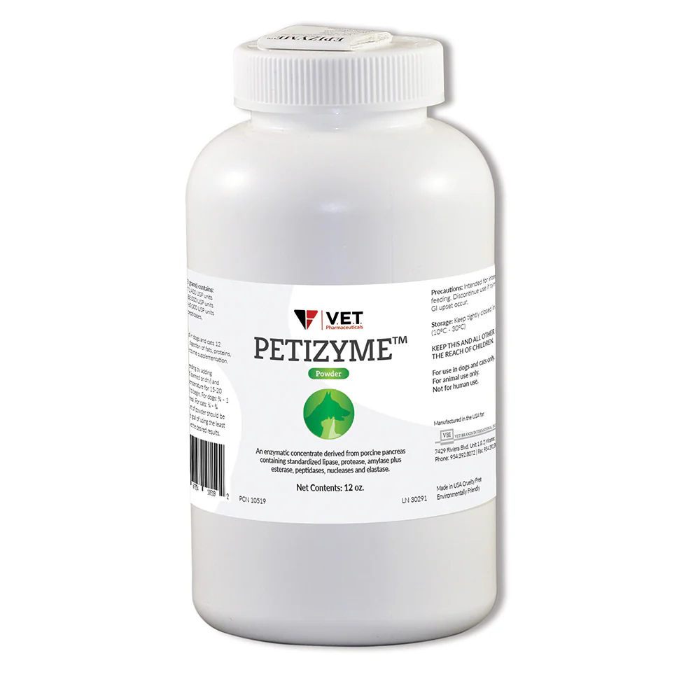 PETIZYME Digestive Aid Powder for Dogs and Cats, 12 oz - Healthber
