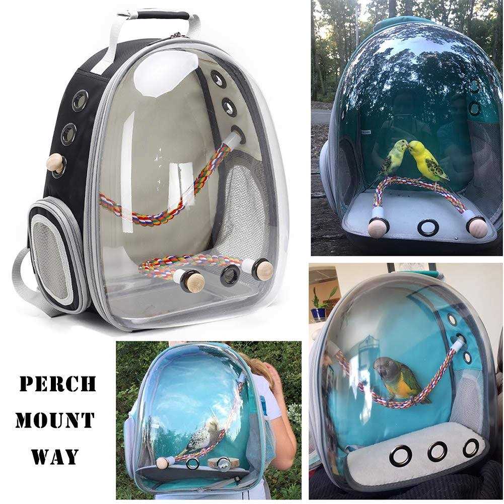 halinfer Bird Carrier Backpack, Bird Travel Backpack with Stainless Steel Tray and Standing Perch - Healthber