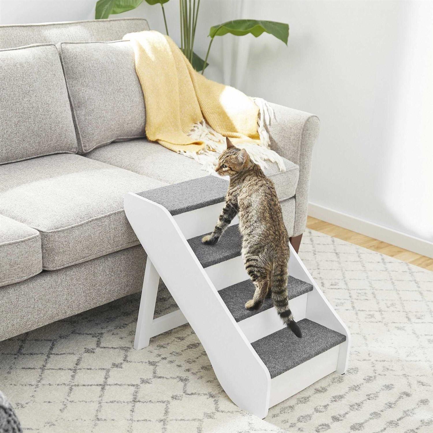 Frisco Deluxe Foldable Wood Carpeted Pet Stairs - Healthber
