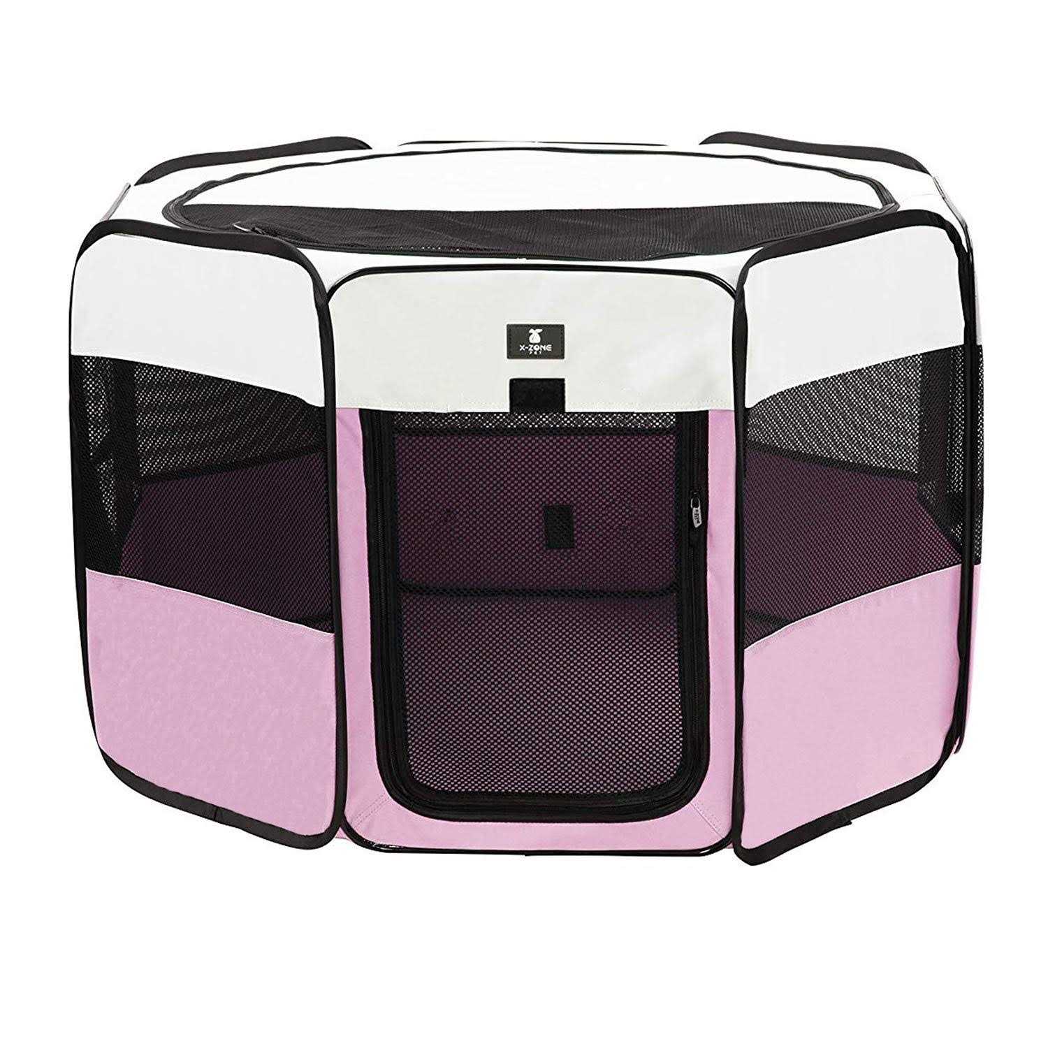 X-ZONE Pet Portable Foldable Pet Dog Cat Playpen Crates Kennel/Premium 600D Oxford Cloth,Removable Zipper Top, Indoor and Outdoor Use - Healthber