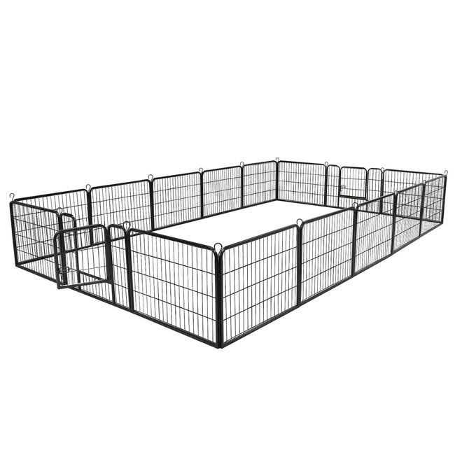 Segawe Expandable 16 Panel Dog Kennel Exercise Playpen Multiple Shape Safe for Pet 24 - Healthber