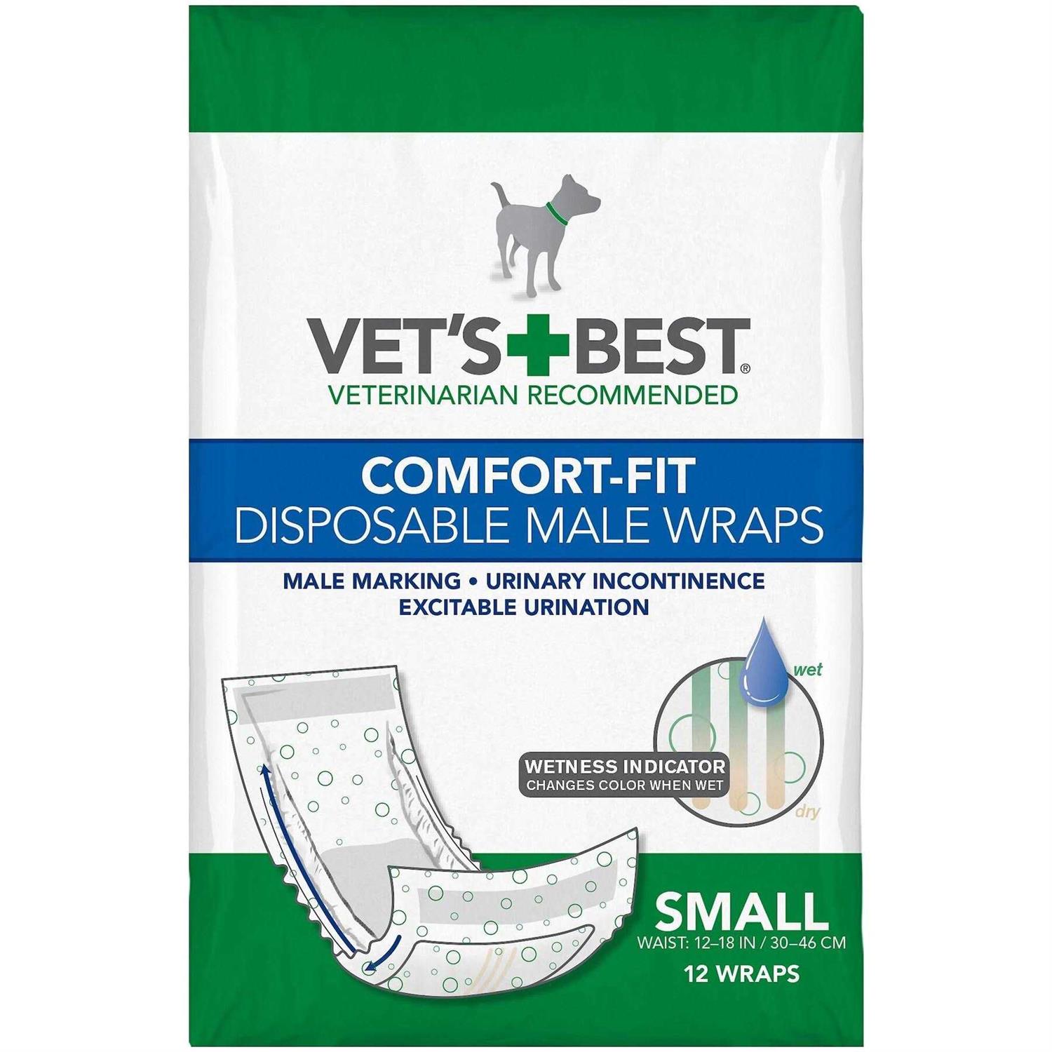Vet’s Best Comfort-Fit Disposable Male Dog Wraps - Healthber