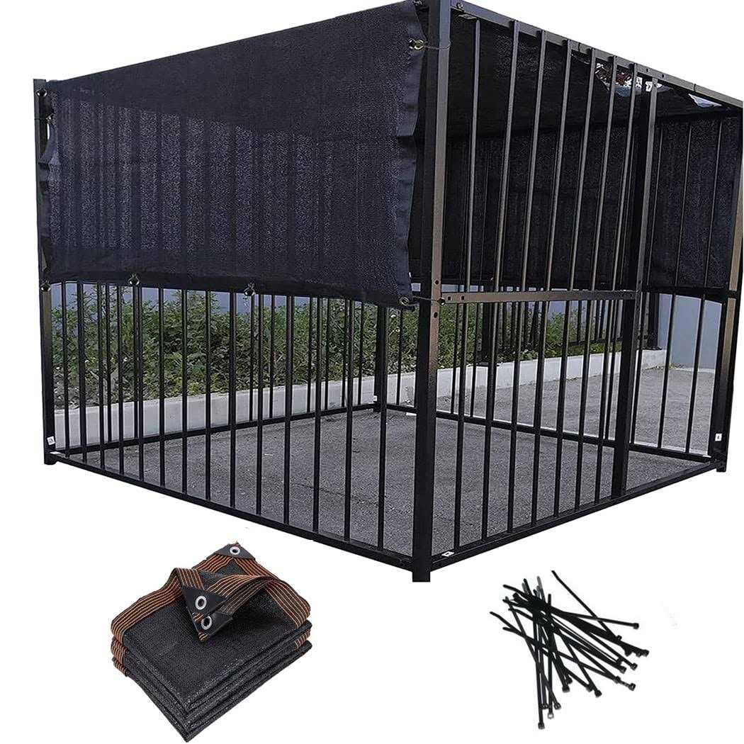 HomeABC Dog Kennel Shade Cover 90% Sunblock Shade Tarp Panel with Grommets - Healthber