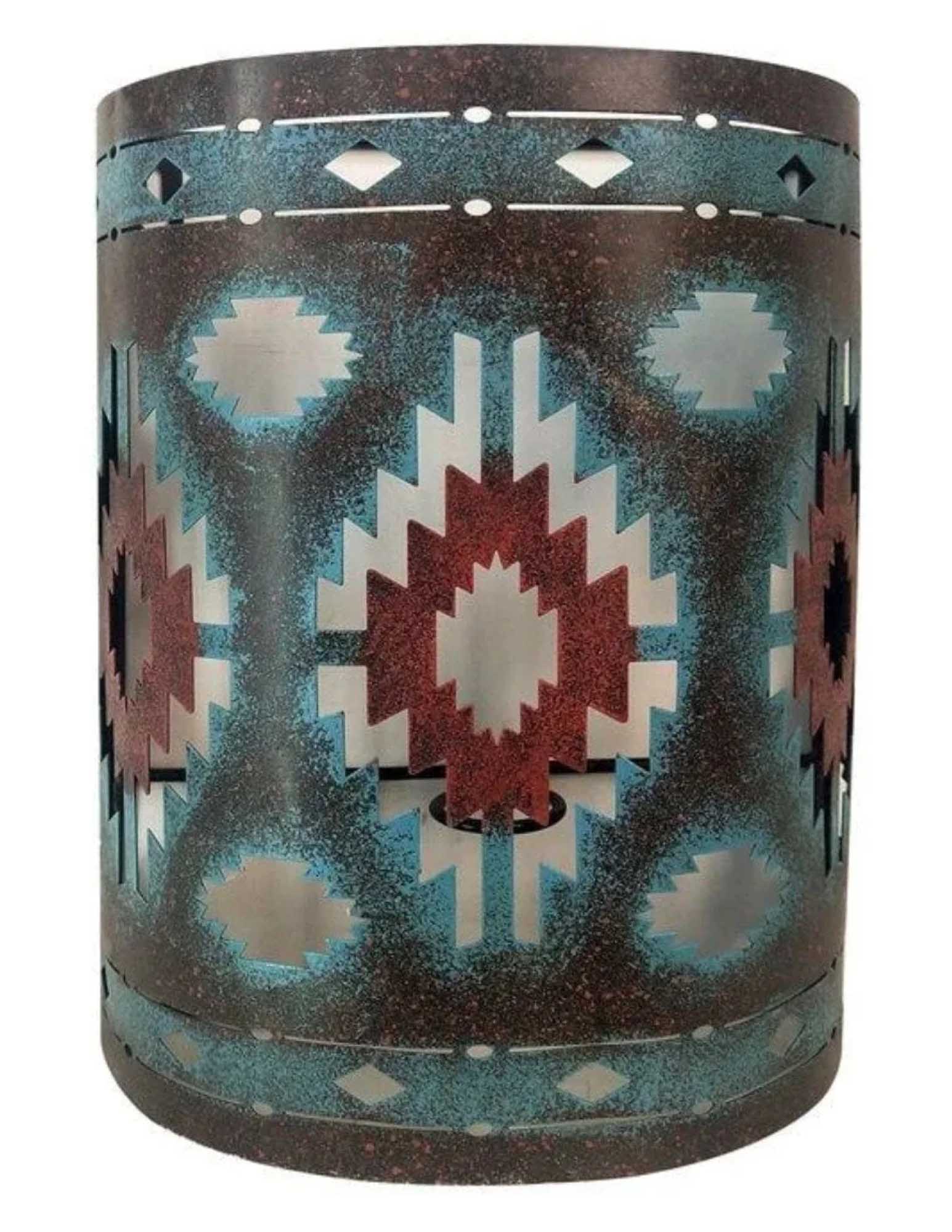 Colorful Aztec Rustic Southwestern Wall Sconce - Healthber