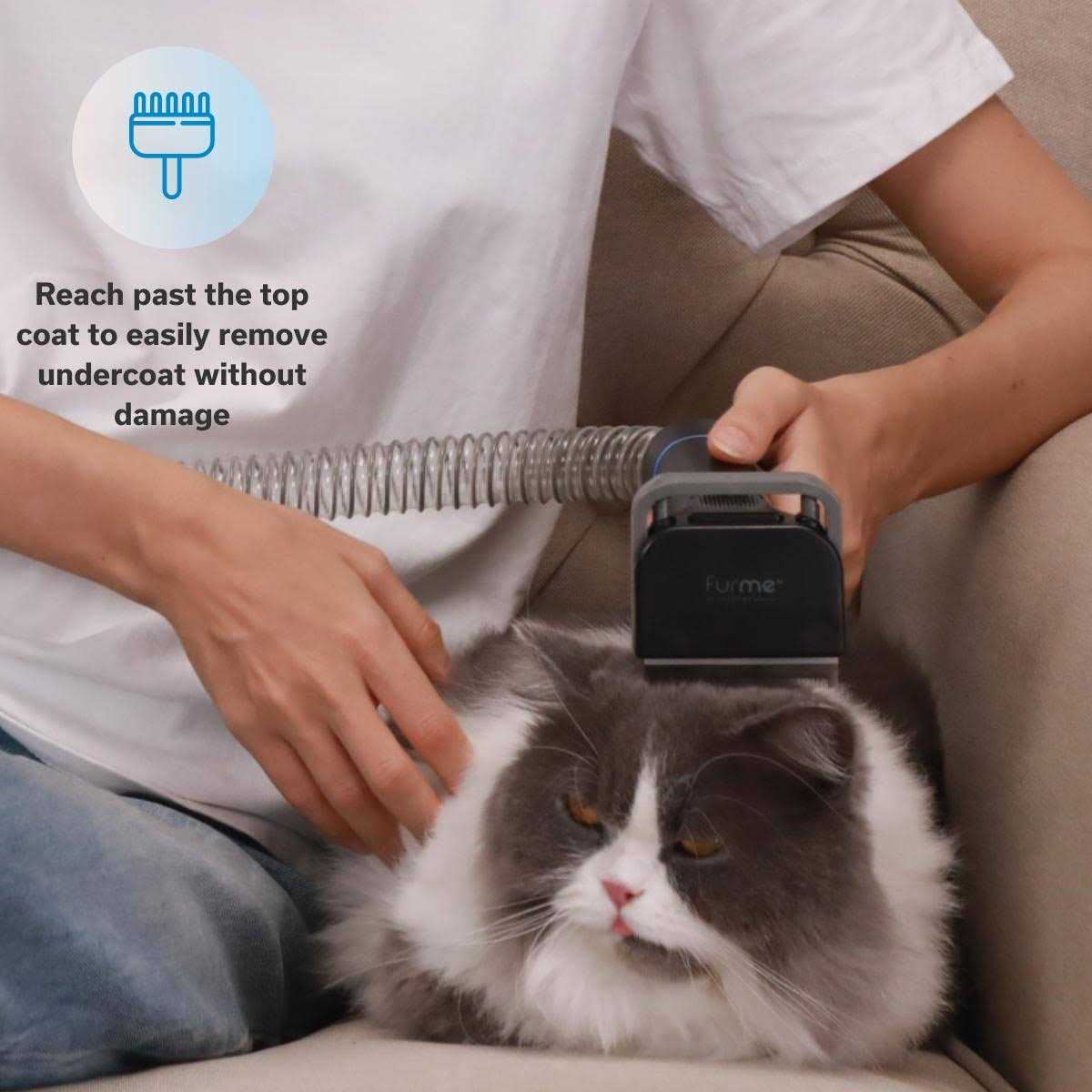 furMe Original Pet Grooming Vacuum Kit, 5 Pet Grooming Tools, Works for All Dogs, Cats, and Pet Fur - Healthber