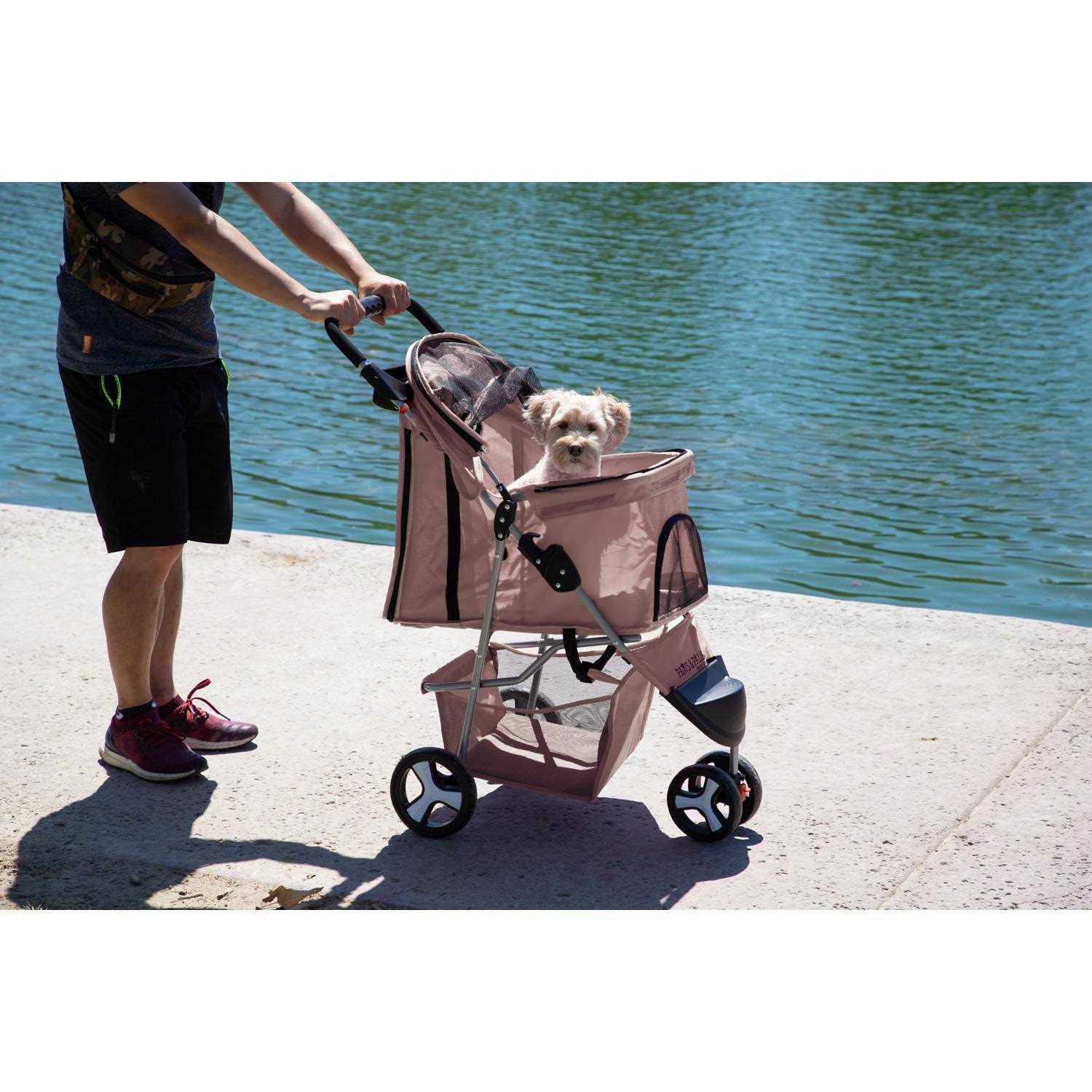 Paws & Pals 3 Wheel Foldable Pet Stroller - Healthber