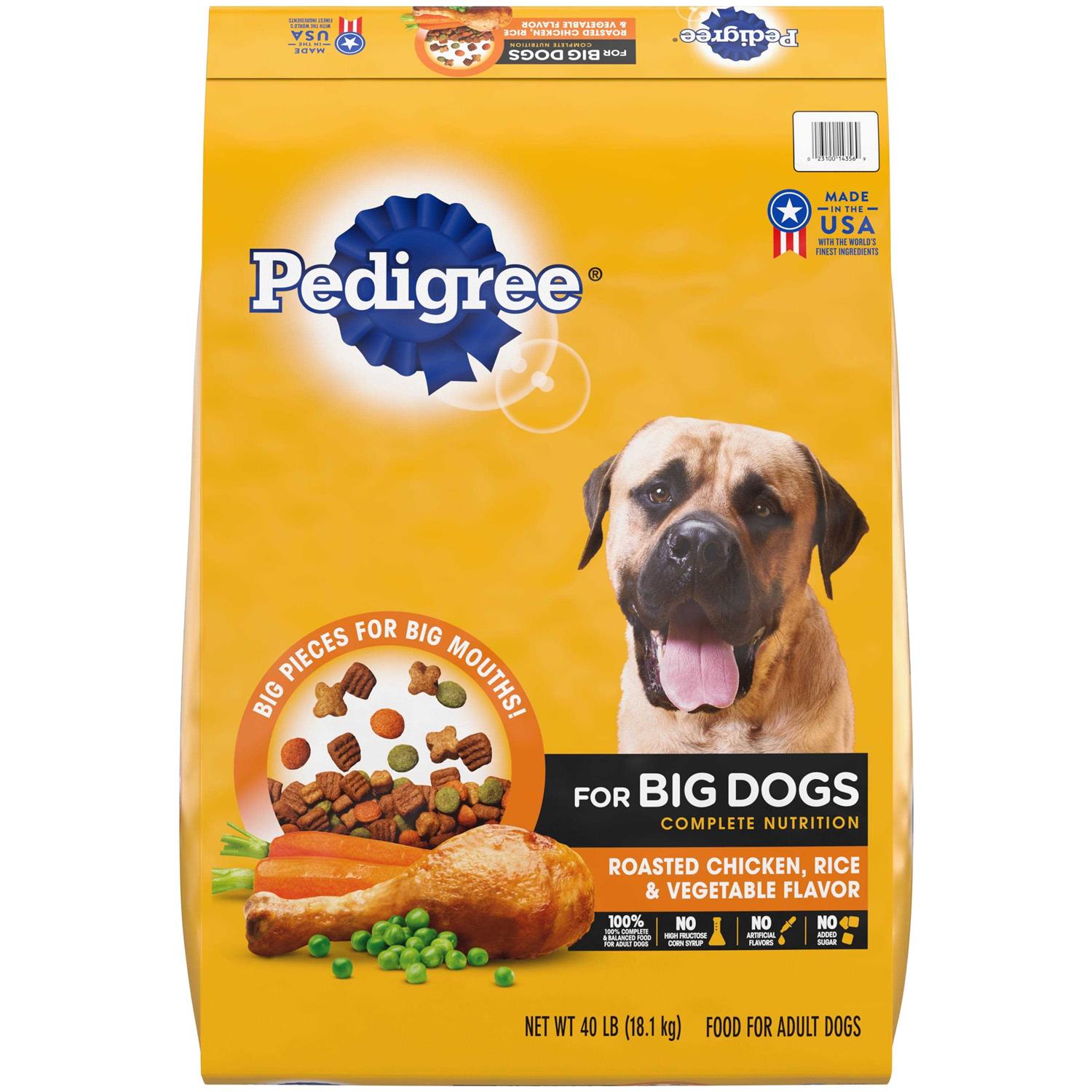 Pedigree For Big Dogs Adult Complete Nutrition Large Breed Dry Dog Food Roasted Chicken - Healthber