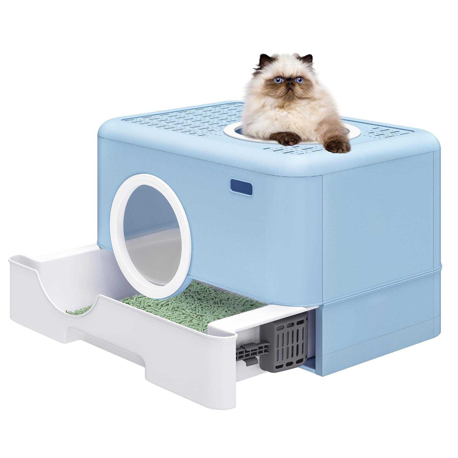 YITAHOME Large Enclosed Cat Litter Box with Lid Cover - Healthber