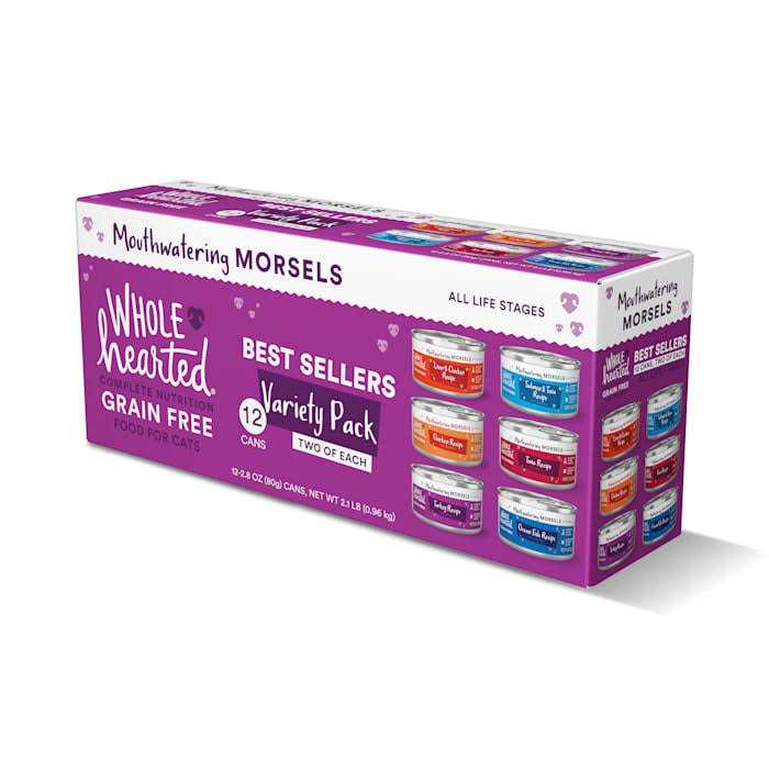 WholeHearted Grain Free Mouthwatering Morsels Wet Cat Food Variety Pack - Healthber