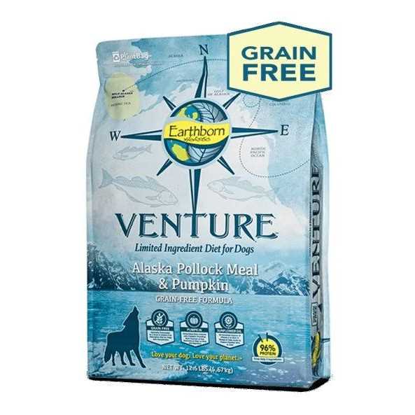 Earthborn Holistic Venture Limited Ingredient Alaska Pollock Meal & Pumpkin Grain-Free Dry Dog Food - Healthber