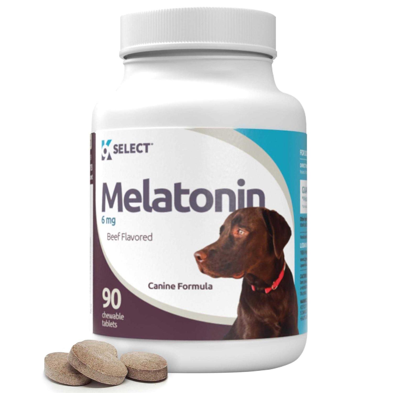 K9 Choice Melatonin for Dogs 6mg 90 Beef Flavored Chewable Tablets for Small to Large Dogs - Healthber