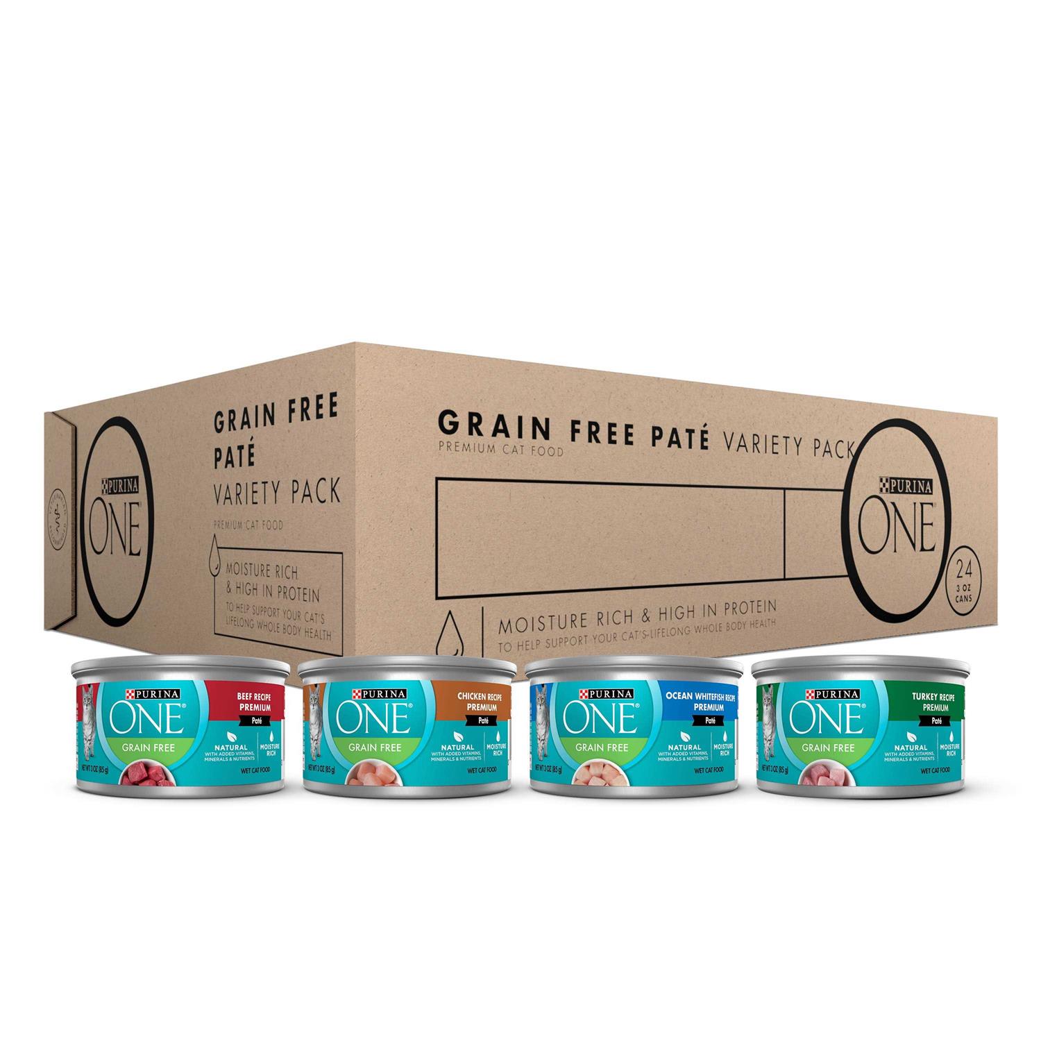 Purina ONE High Protein Grain Free Pate Wet Cat Food Variety Pack - Healthber