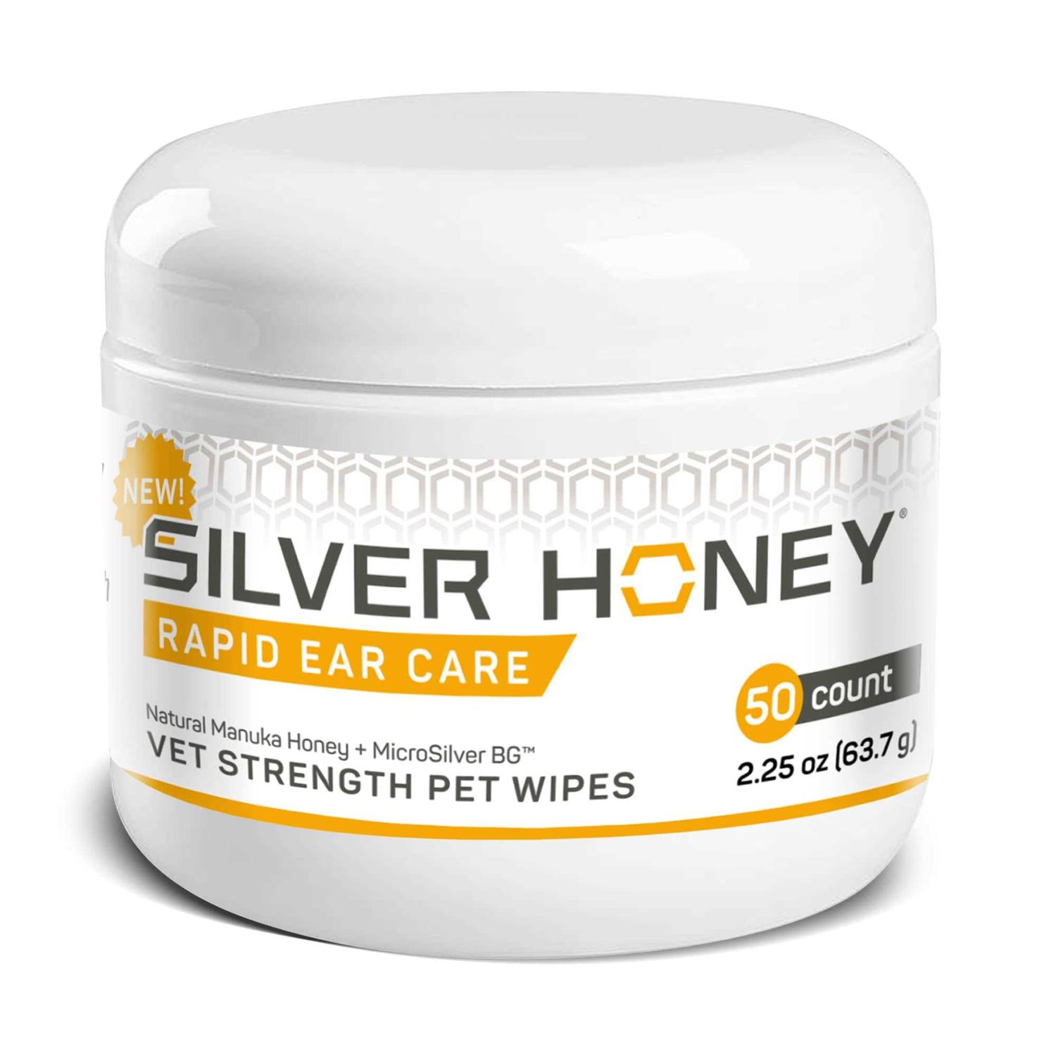 Silver Honey Rapid Ear Care Vet Strength Pet Wipes - Healthber
