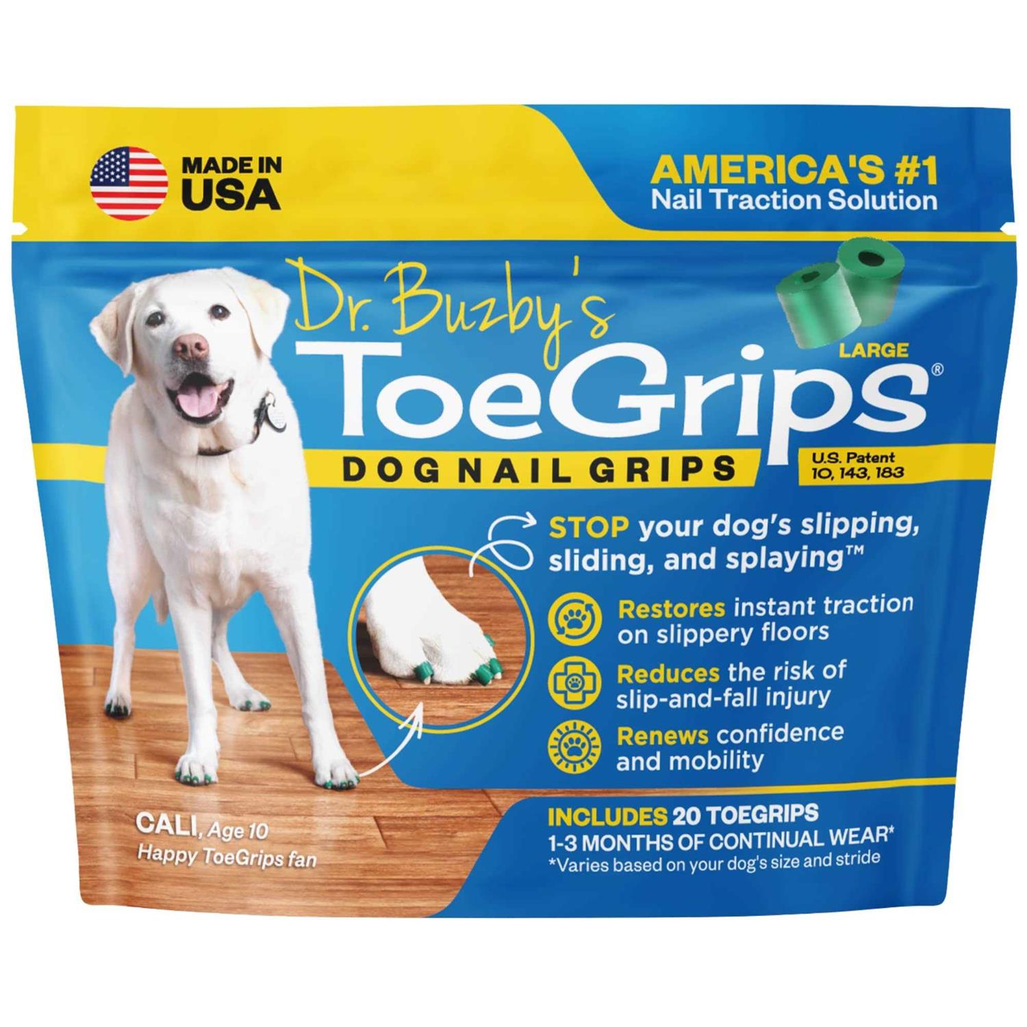 Dr Buzby’s Large Toegrips for Dogs Instant Traction on Wood/Hardwood Floors - Healthber
