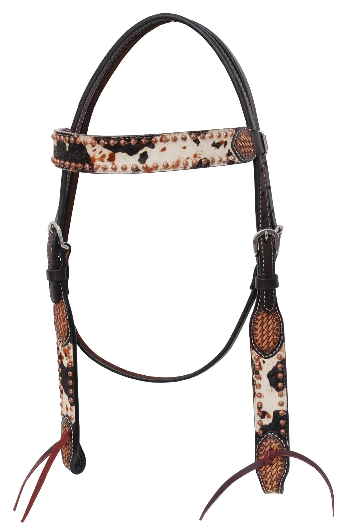 Rafter T Peppered Hide Browband Headstall - Healthber