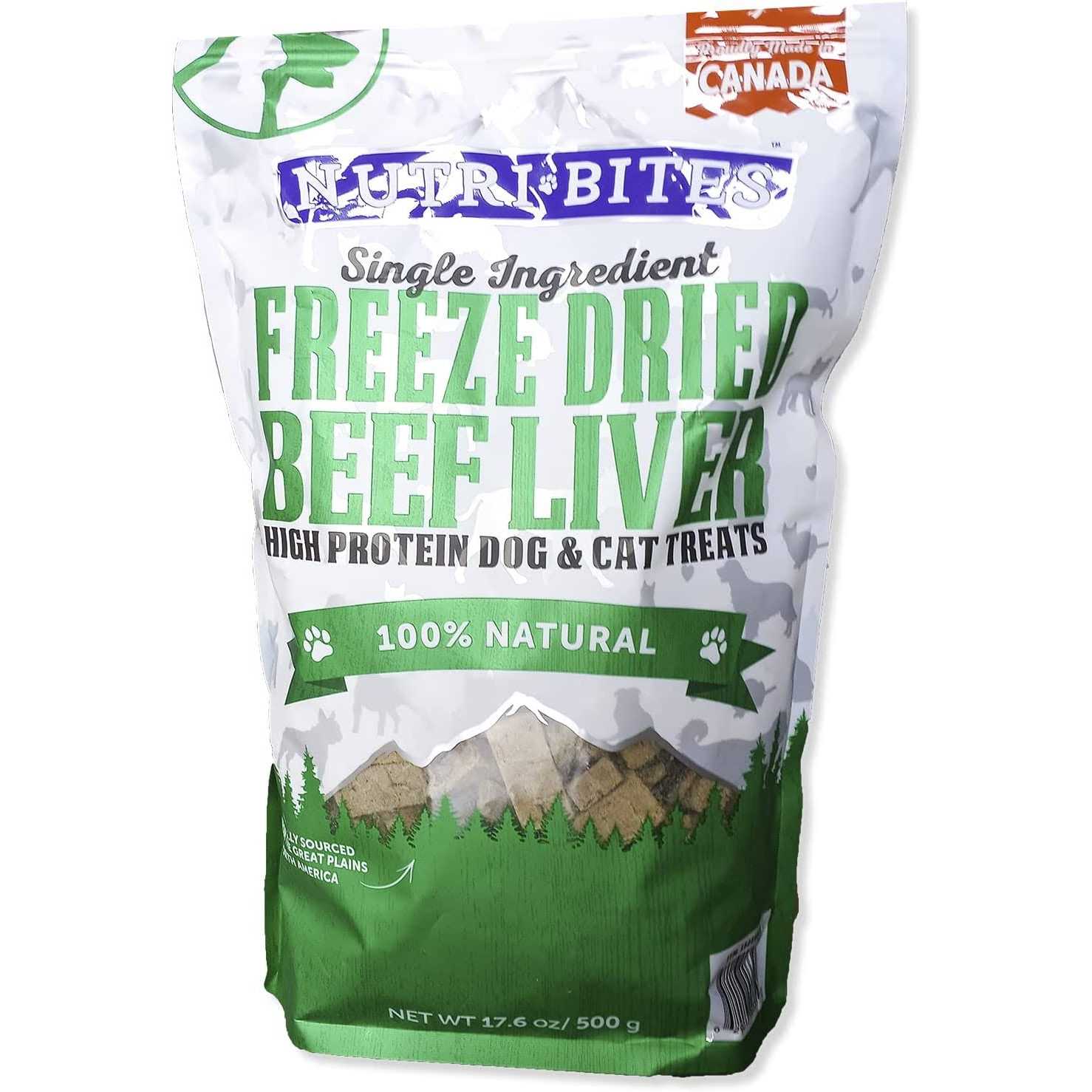NutriBites Freeze Dried Beef Liver High Protein Dog & Cat Treats - Healthber